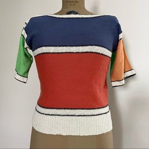 Vintage Marisa Christina Color Block Short Sleeve Top